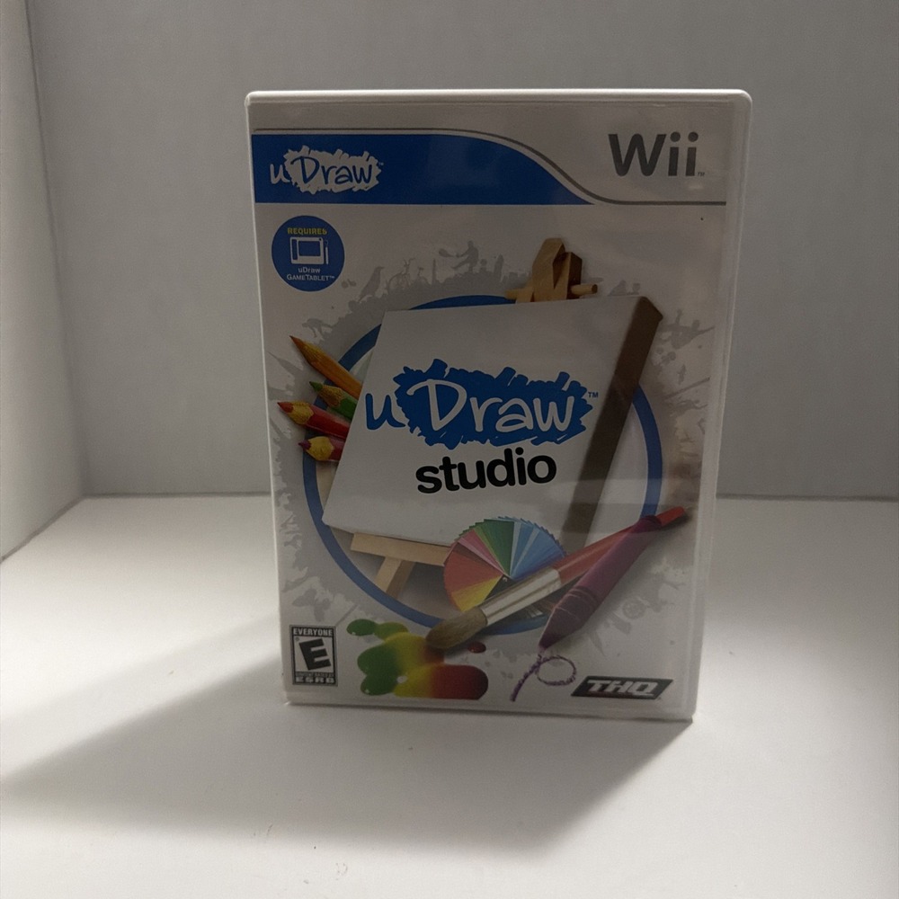 uDraw Studio Nintendo Wii Game THQ 2010 Complete CIB Requires uDraw Tablet